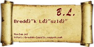 Bredák László névjegykártya