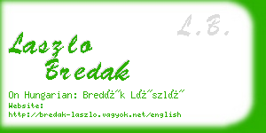 laszlo bredak business card